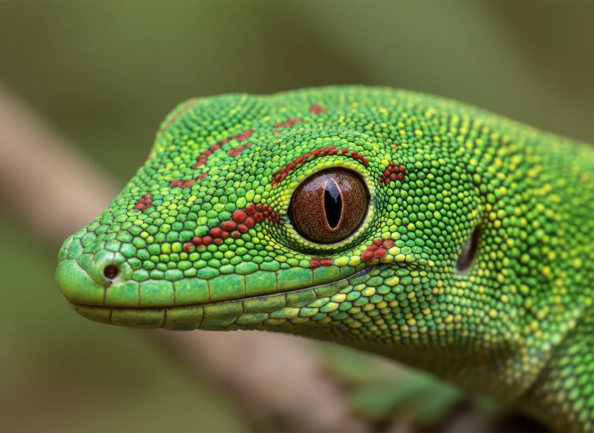 Goldstaub-Taggecko (Phelsuma laticauda)